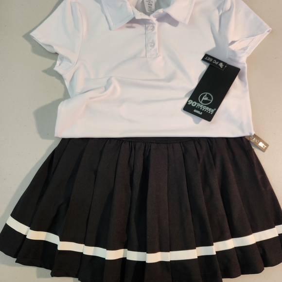 90°Degree Polo Shirt and Black Skirt Matching Set, Girls Size 10-NWT - Picture 4 of 12